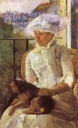 Mary Cassatt, Susan on a Balcony Holding a Dog